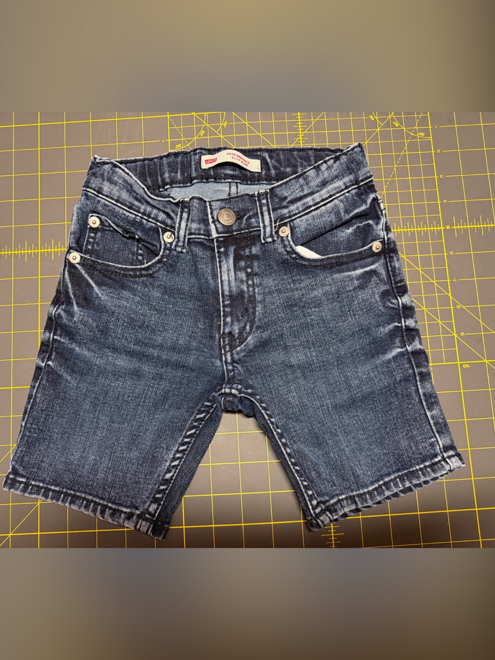 Levi's Boys Dark Wash Denim Shorts - Blue